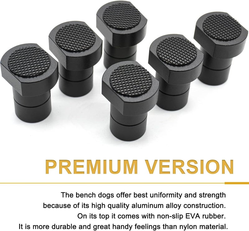 ViewReal 6Pack Bench Dogs 100/127inch(20mm) Bench Clamps Table Stop MFT Accessories Dog Hole Non-slip Stoppers Aluminum Alloy(Fit 0.7874inch Dog Hole) - Image 5